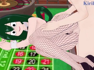 Tsuyu Asui and Izuku Midoriya have intense sex in a casino. - My Hero Academia Hentai