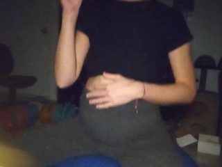 Bloated Belly in Tshirt Top 1