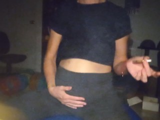 Bloated Belly in Tshirt Top 1