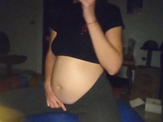 Bloated Belly in Tshirt Top 1