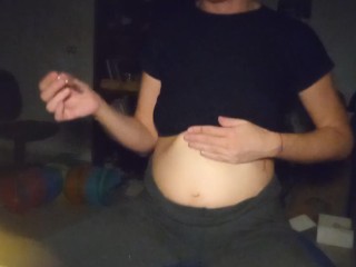 Bloated Belly in Tshirt Top 1