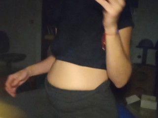 Bloated Belly in Tshirt Top 1