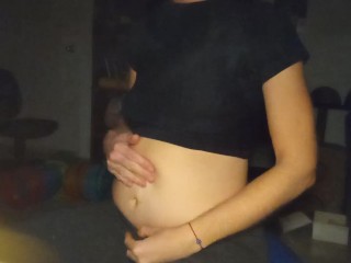 Bloated Belly in Tshirt Top 1