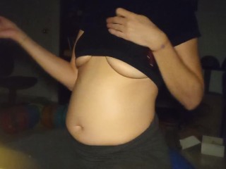 Bloated Belly in Tshirt Top 1