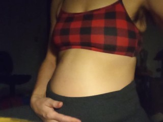 Bloated Belly in Yoga pants 1