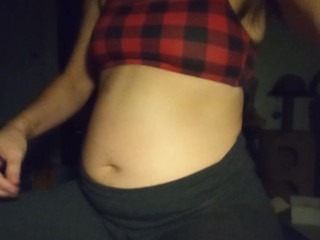 Bloated Belly in Yoga pants 1