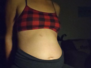 Bloated Belly in Yoga pants 1