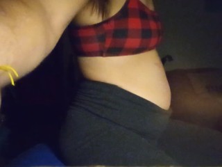 Bloated Belly in Yoga pants 1