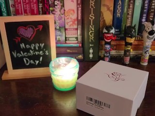 cutie making the most out of Valentine's day -- rose vibrator unboxing and powerful orgasm