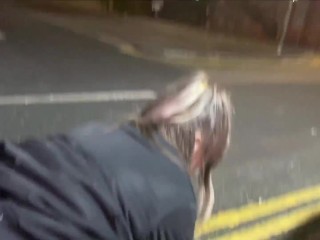 Pissing on a public staircase