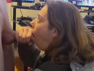 Heather Kane Proves Fan Wrong by Making him Cum Early so she can Eat !