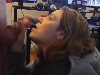 Heather Kane Proves Fan Wrong by Making him Cum Early so she can Eat !