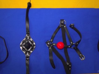 Femdom! Check new gags collection on my cuffed slave