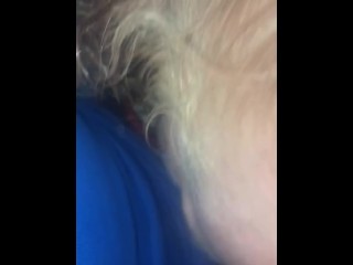 Triple wet blowjob from a white gilf at the theater