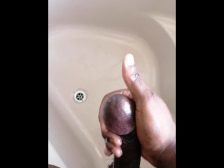 Solo Male BBC amateur makes a mess in the tub | Horny | Black Dick | Amateur Black Cock