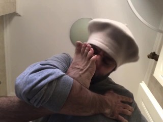 Hot guy sniffs his own feet self foot sniff