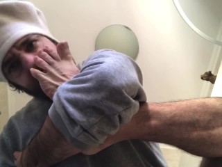 Hot guy sniffs his own feet self foot sniff