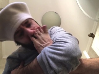 Hot guy sniffs his own feet self foot sniff
