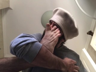 Hot guy sniffs his own feet self foot sniff