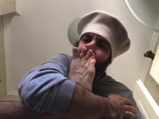 Hot guy sniffs his own feet self foot sniff