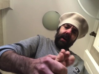 Hot guy sniffs his own feet self foot sniff