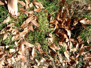 GOLDEN SHOWER, Spit On Tits, Completely Naked Girl Peeing Outdoor