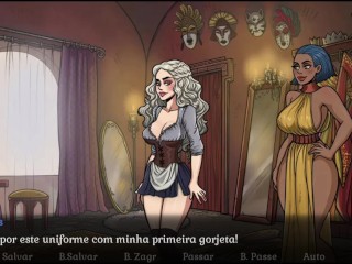Game of whores ep 18 Novo shot de Cachaça nos Peitos das Dany e Sansa