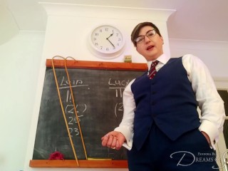 Disciplined Like a Boy - Headmaster Blake disciplines with cane in one hand and cock in the other