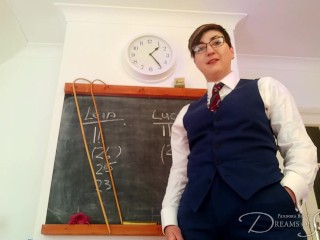 Disciplined Like a Boy - Headmaster Blake disciplines with cane in one hand and cock in the other