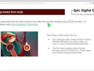 taking break from studying