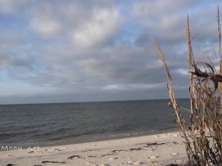 Showing off my naked body on the beach