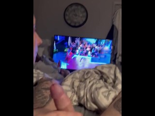 Sucking my dick while watching tv