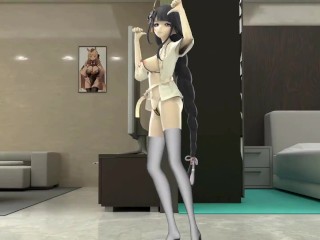 Shogun Raiden Dancing Tomboy Song Hentai Genshin Impact MMD 3D Girl Half Naked Black Hair CE SMIXIX