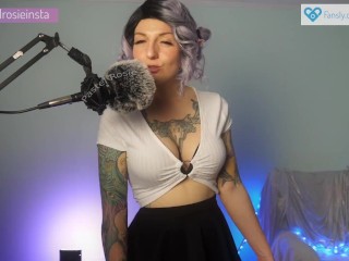 SFW ASMR Relaxing Elf Sounds - PASTEL ROSIE Amateur Busty Egirl - Tattooed Elf Tingles for Immunity