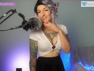 SFW ASMR Relaxing Elf Sounds - PASTEL ROSIE Amateur Busty Egirl - Tattooed Elf Tingles for Immunity