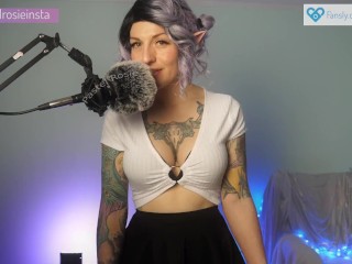 SFW ASMR Relaxing Elf Sounds - PASTEL ROSIE Amateur Busty Egirl - Tattooed Elf Tingles for Immunity