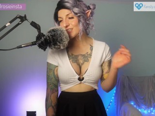 SFW ASMR Relaxing Elf Sounds - PASTEL ROSIE Amateur Busty Egirl - Tattooed Elf Tingles for Immunity