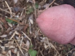 Big Dick Cumshot Next to a Fire in the Forest