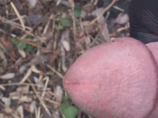 Big Dick Cumshot Next to a Fire in the Forest