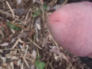 Big Dick Cumshot Next to a Fire in the Forest