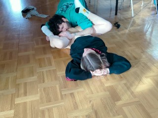 Horny girlfriend fucked all over, squirts on the floor gets huge load in return