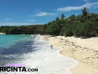 Horny Asian Babe Putri Cinta get fucked on a beach