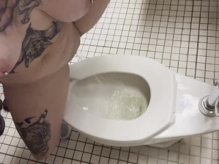 Female pissing standing up