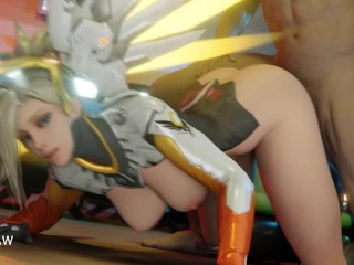 Mercy deep fuck at the airport. Overwatch