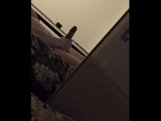 Cumming over myself in the mirror