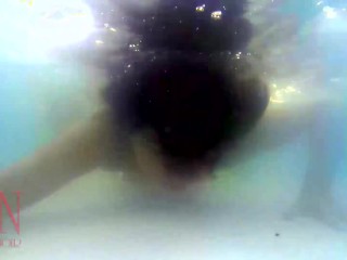 Outdoor sex. Fuck a whore in the mouth and pussy when she is underwater! 3