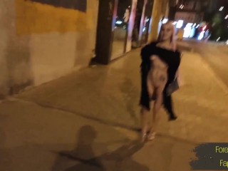 Night naked walk, licking toilet and outdoor fetishes