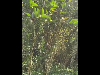 My girlfriend records herself masturbating in the woods