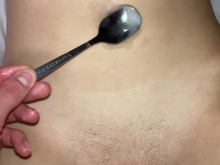 Step Brother Feed Me Cum From My Navel Spoon