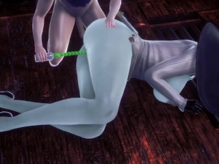 Alcina Dimitrescu takes anal beads dildo up her ass | Resident Evil Village Porn Parody